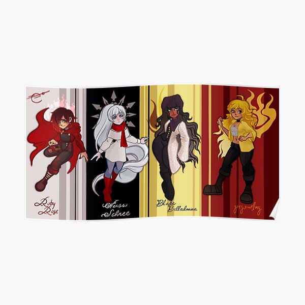 RWBY 3 Anime Silk Poster Print 13x24 24x43inch Ruby Rose Blake Weiss 007 