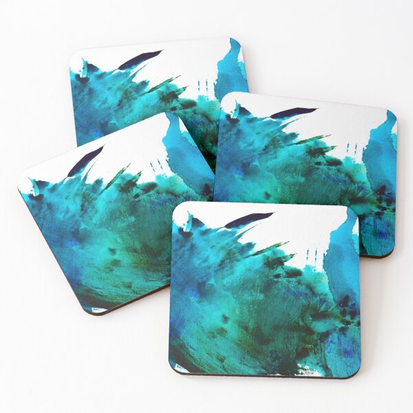 Item preview, Crashing Waves: A minimal abstract design in green and blue by Alyssa Hamilton Art  designed and sold by Alyssa Hamilton Art.