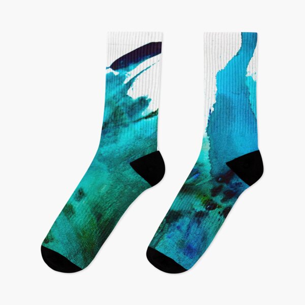 Item preview, Crashing Waves: A minimal abstract design in green and blue by Alyssa Hamilton Art  designed and sold by Alyssa Hamilton Art.
