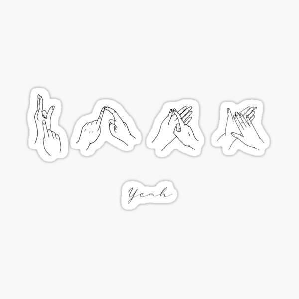 "Sign Language 'yeah' illustration " Sticker for Sale by EllaLucia