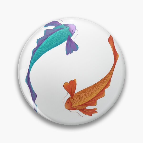 Item preview, Koi fish two colors (violet/skyblue orange/red) designed and sold by FatiPierri.