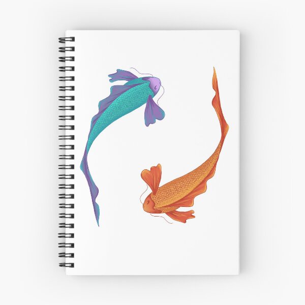 Item preview, Koi fish two colors (violet/skyblue orange/red) designed and sold by FatiPierri.
