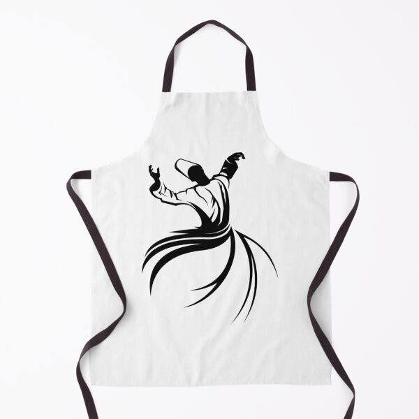 Item preview, white and black Dervish dance illustration, Islamic art Calligraphy Sufi whirling Dervish, meditation  designed and sold by Halalolo.