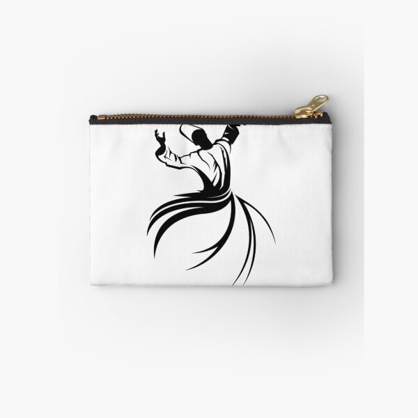 Item preview, white and black Dervish dance illustration, Islamic art Calligraphy Sufi whirling Dervish, meditation  designed and sold by Halalolo.