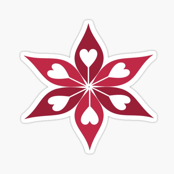 Love Always Blooms - Red on White Sticker