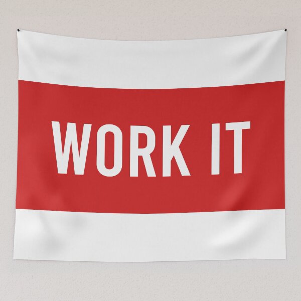 Item preview, work it, with red background designed and sold by AymenAllel.