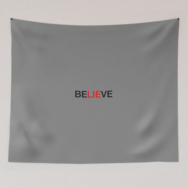 Item preview, Believe slogan, text, believe, lie, pun, clever, funny designed and sold by tommulliner.