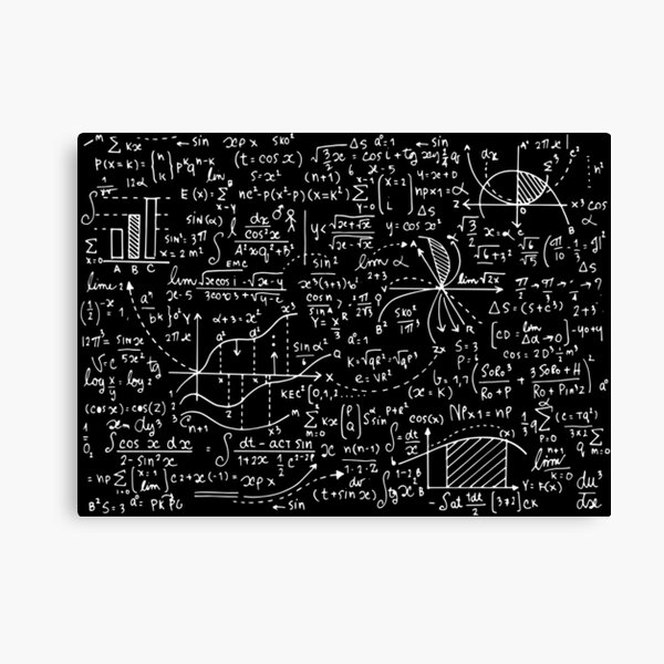 Amazing World Of Mathematics Monochrome Canvas Print