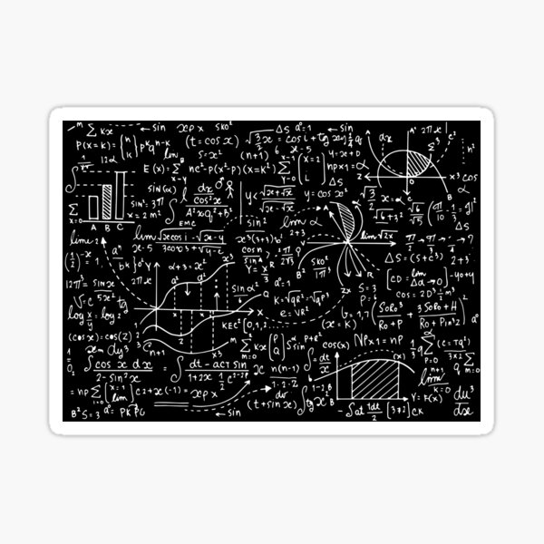 Monde incroyable de mathématiques monochrome Sticker