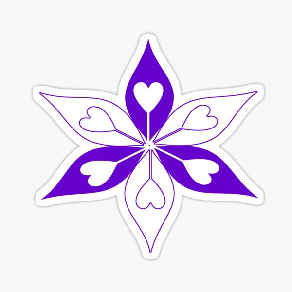 Love Always Blooms - Dark Purple & White Sticker