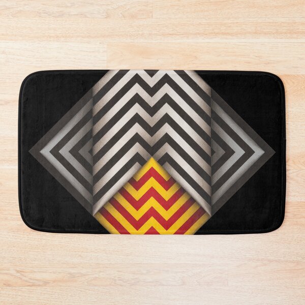 Item preview, diamond lines geometric painting Omar rayo op art black and white yellow red designed and sold by mariaa999.
