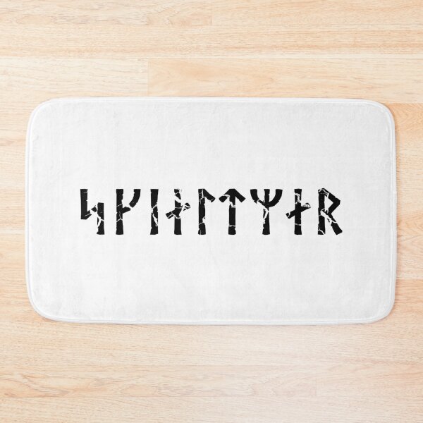 Item preview, Viking Shield Maiden Norse Futhark Runes Black distressed designed and sold by BluePagan.