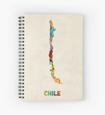 Chile Watercolor Map Spiral Notebook
