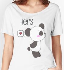 "His & Hers" Panda (Couple Shirts) Boy Version Women's Relaxed Fit T-Shirt