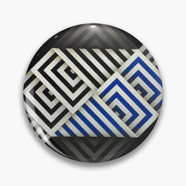 Item preview, folded shapes geometric painting Omar rayo black and white blue op art designed and sold by mariaa999.