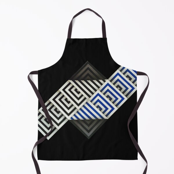 Item preview, folded shapes geometric painting Omar rayo black and white blue op art designed and sold by mariaa999.
