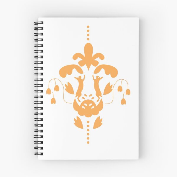 Item preview, orange rabbit floral damask vector patterns designed and sold by alexanderrosede.
