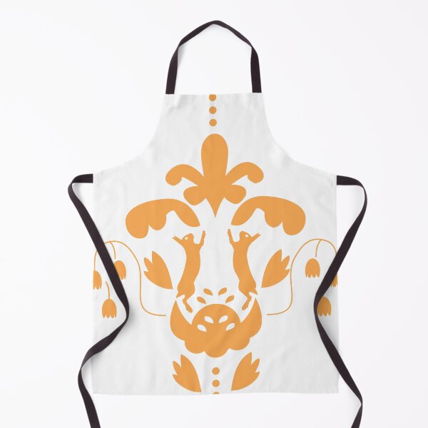 Item preview, orange rabbit floral damask vector patterns designed and sold by alexanderrosede.