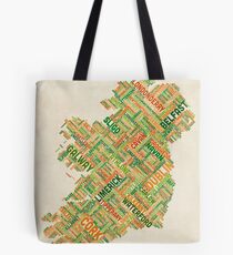 Ireland Eire City Text map Tote Bag