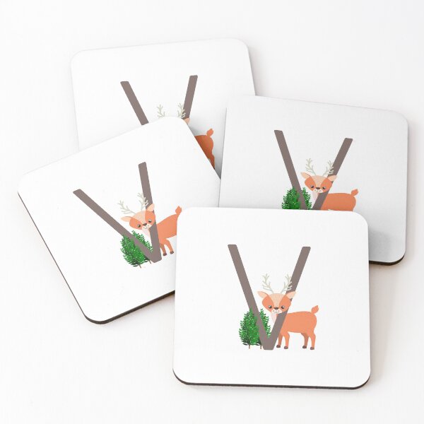 Item preview, Personalized Woodland Deer Fawn Initial V designed and sold by TheFamilyVan.