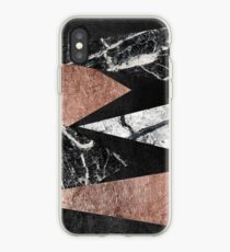 Elegant Modern Marmor, Rose Gold & Schwarz Folie Dreiecke iPhone-Hülle & Cover
