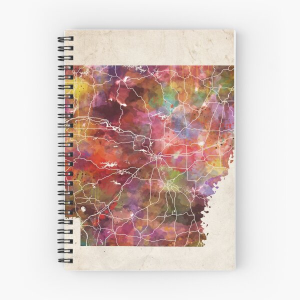 Item preview, arkansas map warm colors designed and sold by MapMapMaps.