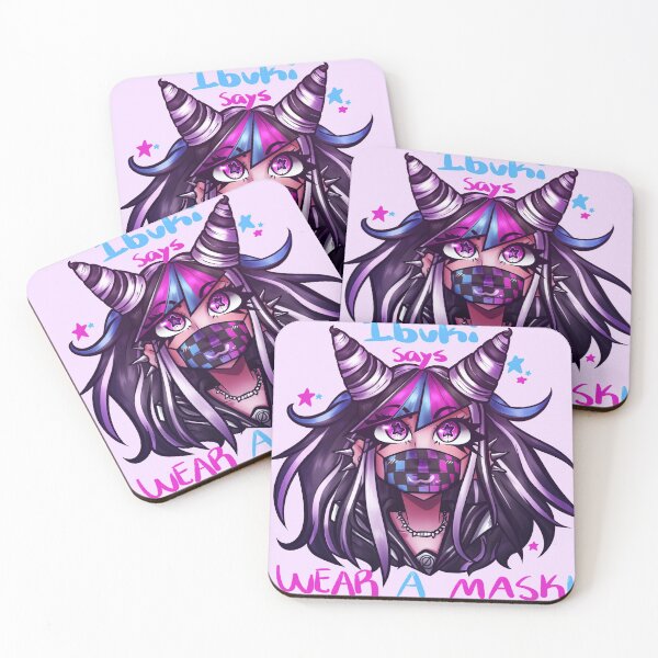 Item preview, Ibuki Mioda says WEAR A MASK!, designed and sold by SkeletalAxolotl.