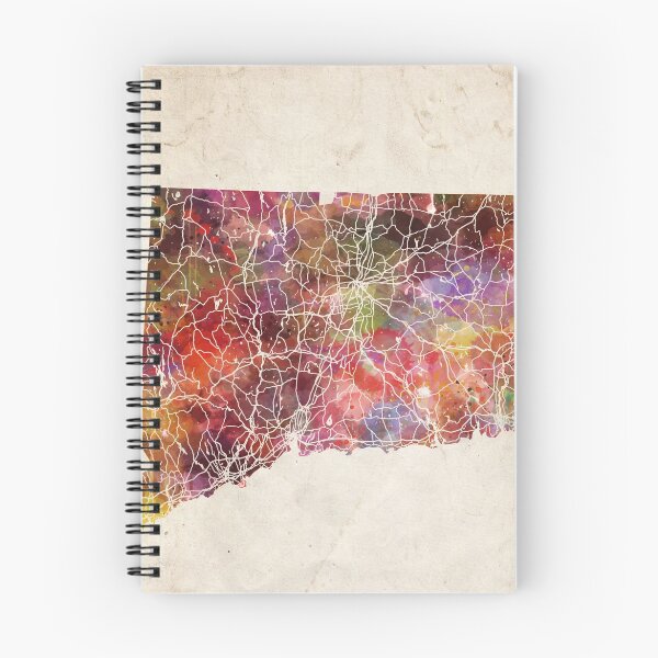 Item preview, connecticut map warm colors designed and sold by MapMapMaps.