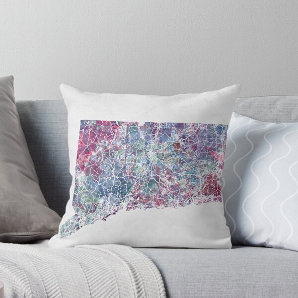 Item preview, connecticut map cold colors designed and sold by MapMapMaps.