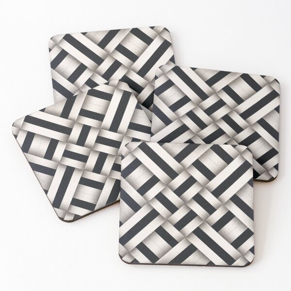 Item preview, op art folded stripes black and white geometric painting Omar rayo designed and sold by mariaa999.