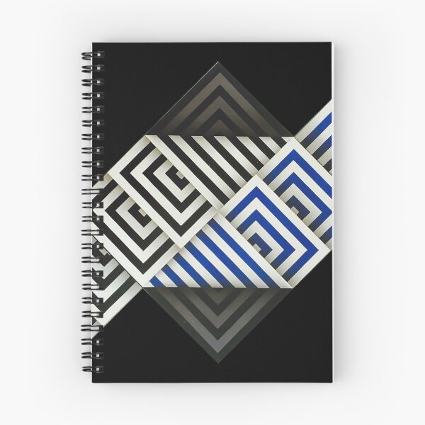 Item preview, folded shapes geometric painting Omar rayo black and white blue op art designed and sold by mariaa999.