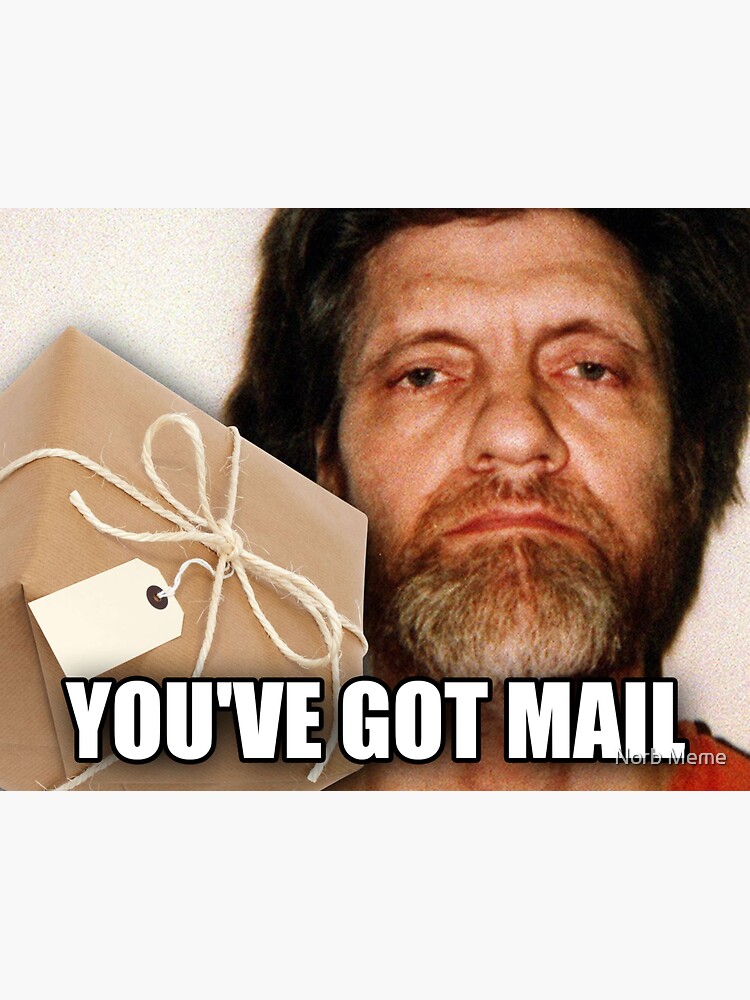 "You've got mail Ted K meme high quality sticker" Sticker for Sale by norbmeme Redbubble