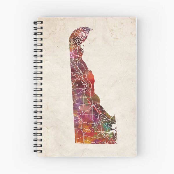 Item preview, Delaware map warm colors designed and sold by MapMapMaps.