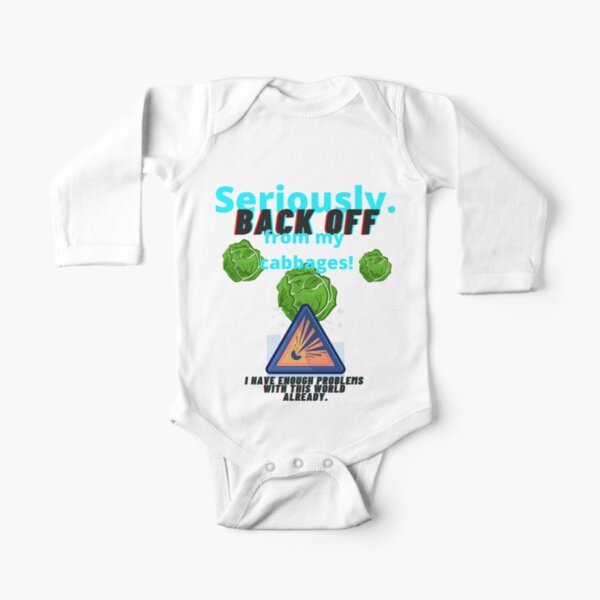 Avatar, the last airbender, cabbages, caution, lockdown, end of the world Long Sleeve Baby One-Piece