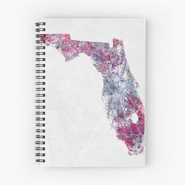 Item preview, Florida map cold colors designed and sold by MapMapMaps.