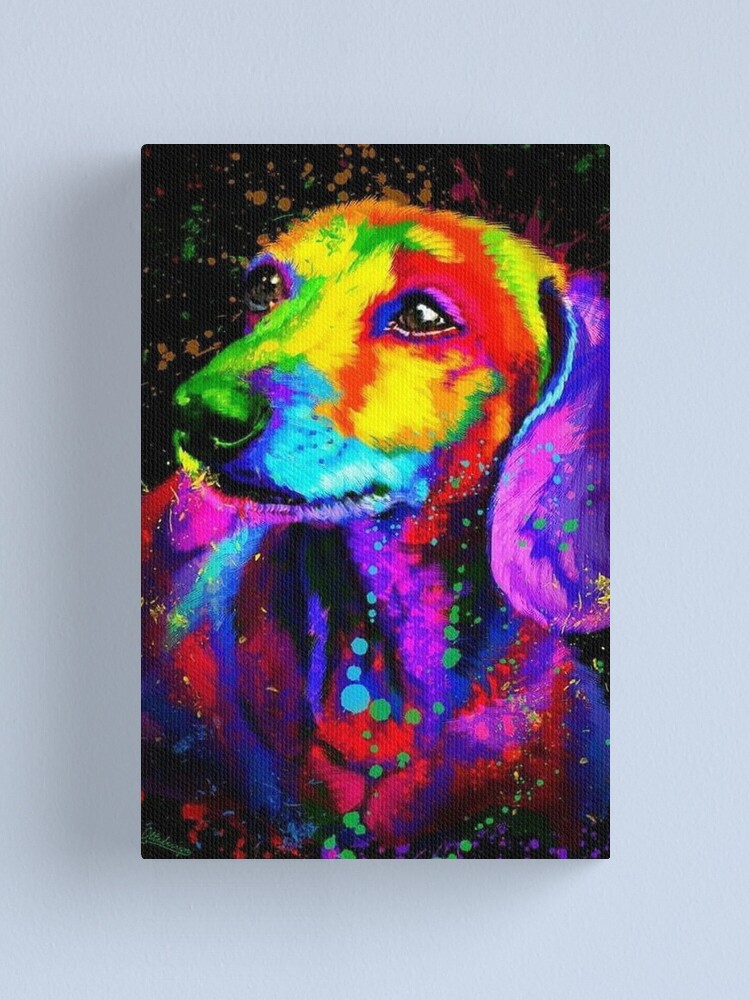 Dachshund Dog popart art Canvas Print