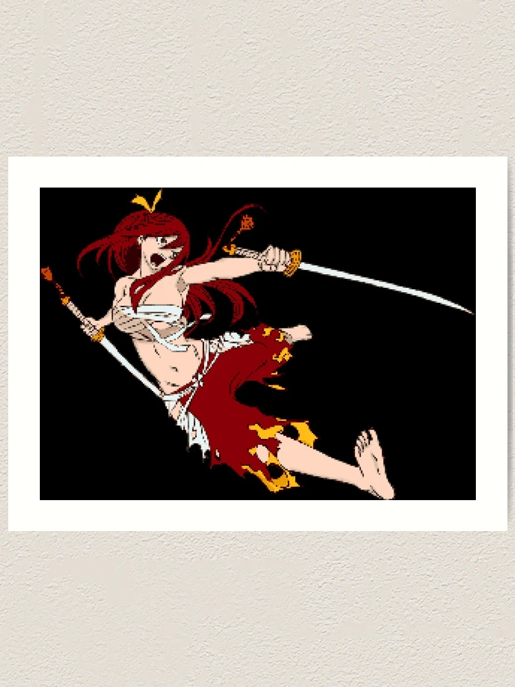 Erza Scarlet Pixel Art Kids T-Shirt by owopixels