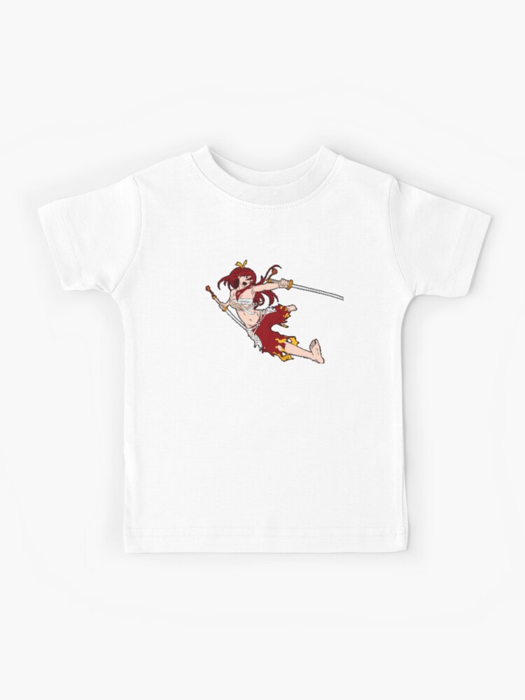 Erza Scarlet Pixel Art Kids T-Shirt by owopixels