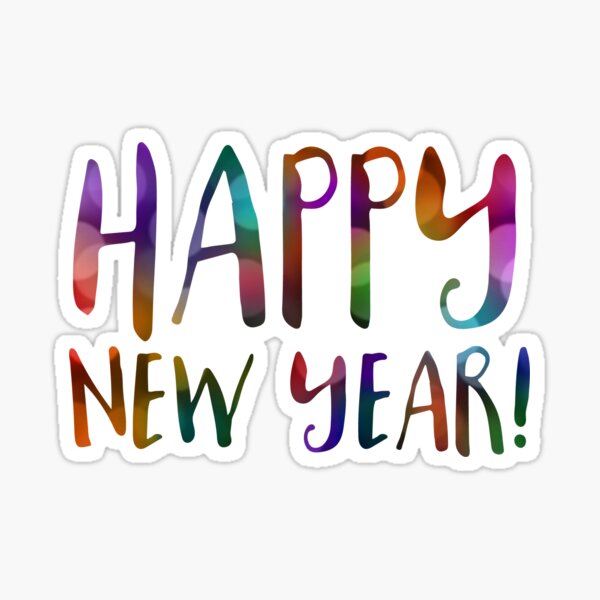 Happy New Year Stickers Redbubble - roblox music codes new year 2018 new years eve party