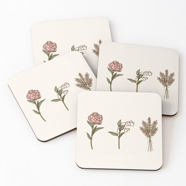 Item preview, Flower Trio (Beige Background) designed and sold by somewhereartsy.
