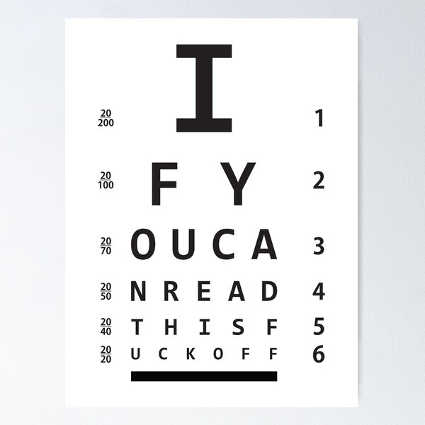 PRINTABLE Eye Test Chart UK England Optician Glasses Print Picture
