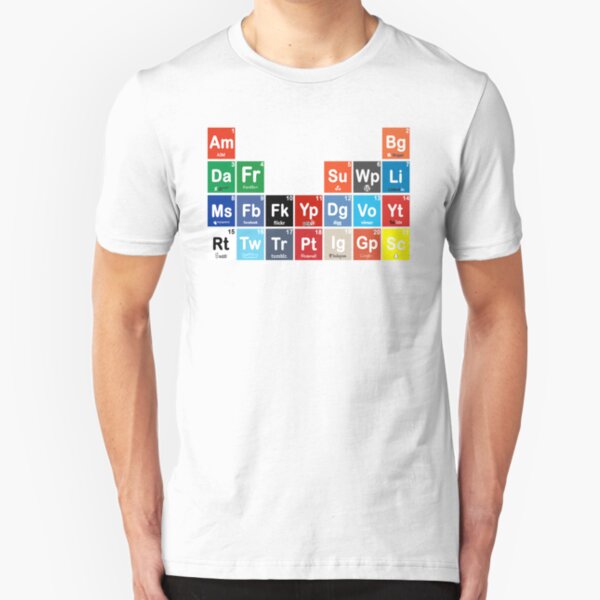 Periodic Table of Social Media Slim Fit T-Shirt