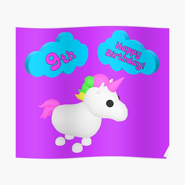 Happy 11th Birthday Roblox Adopt Me Unicorn Poster By T Shirt Designs Redbubble - adopt me roblox unicorn