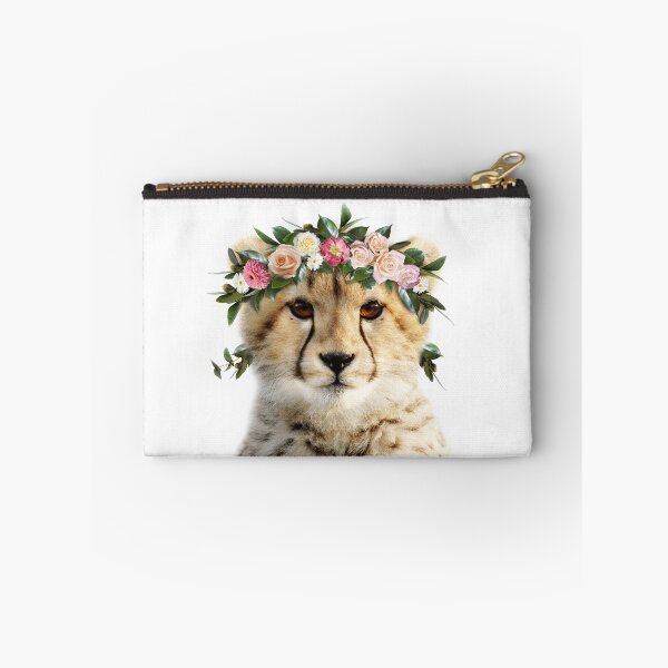 Item preview, Baby Cheetah With Flower Crown, Baby Animals Art Print by Synplus designed and sold by synplus.