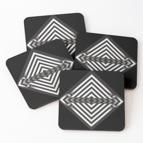 Item preview, folded black and white shapes geometric painting Omar rayo op art diamond lines designed and sold by mariaa999.