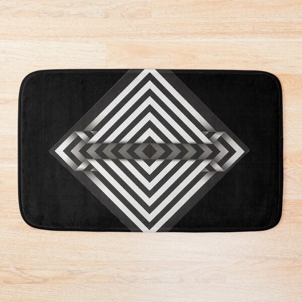Item preview, folded black and white shapes geometric painting Omar rayo op art diamond lines designed and sold by mariaa999.