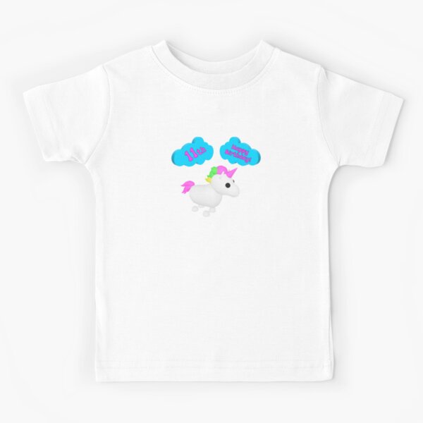 Happy 7th Birthday Roblox Adopt Me Unicorn Kids T Shirt By T Shirt Designs Redbubble - cloud roblox shirt