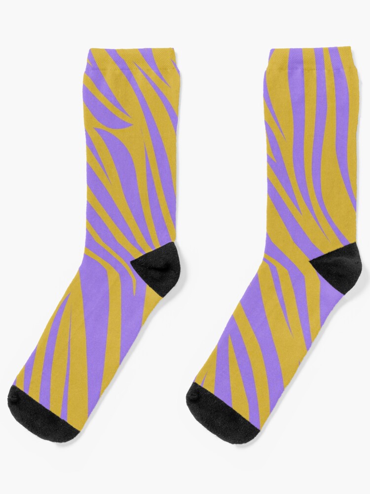 Gold and Purple Tiger Stripe Print | Socks