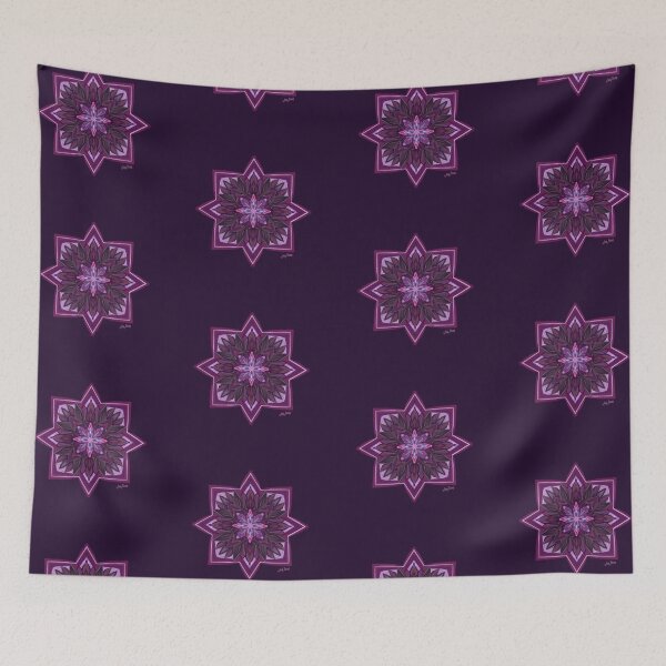 Item preview, Raspberry Vibrant symmetrical design takes a dark purply twist  designed and sold by busyBeanz.