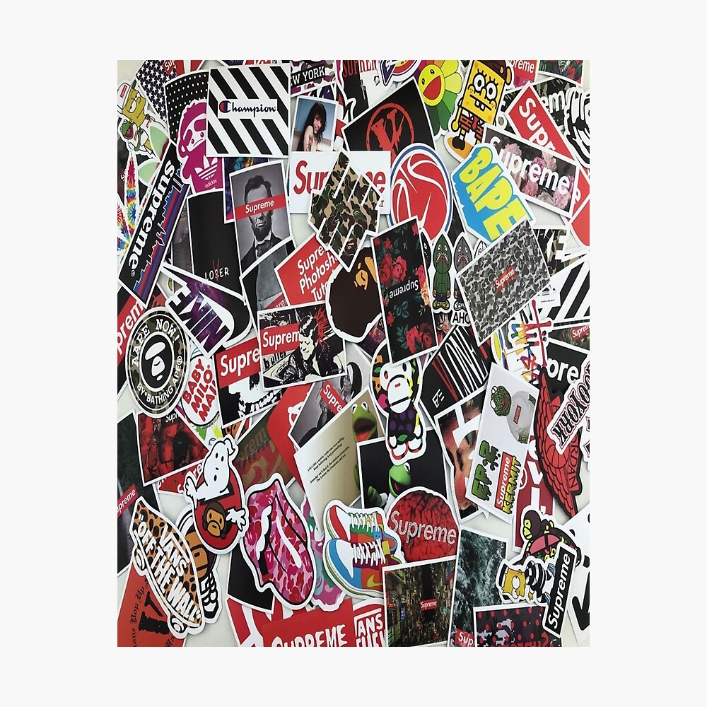 Supreme x LV Pattern Poster, Hypebeast Poster Sneaker Art